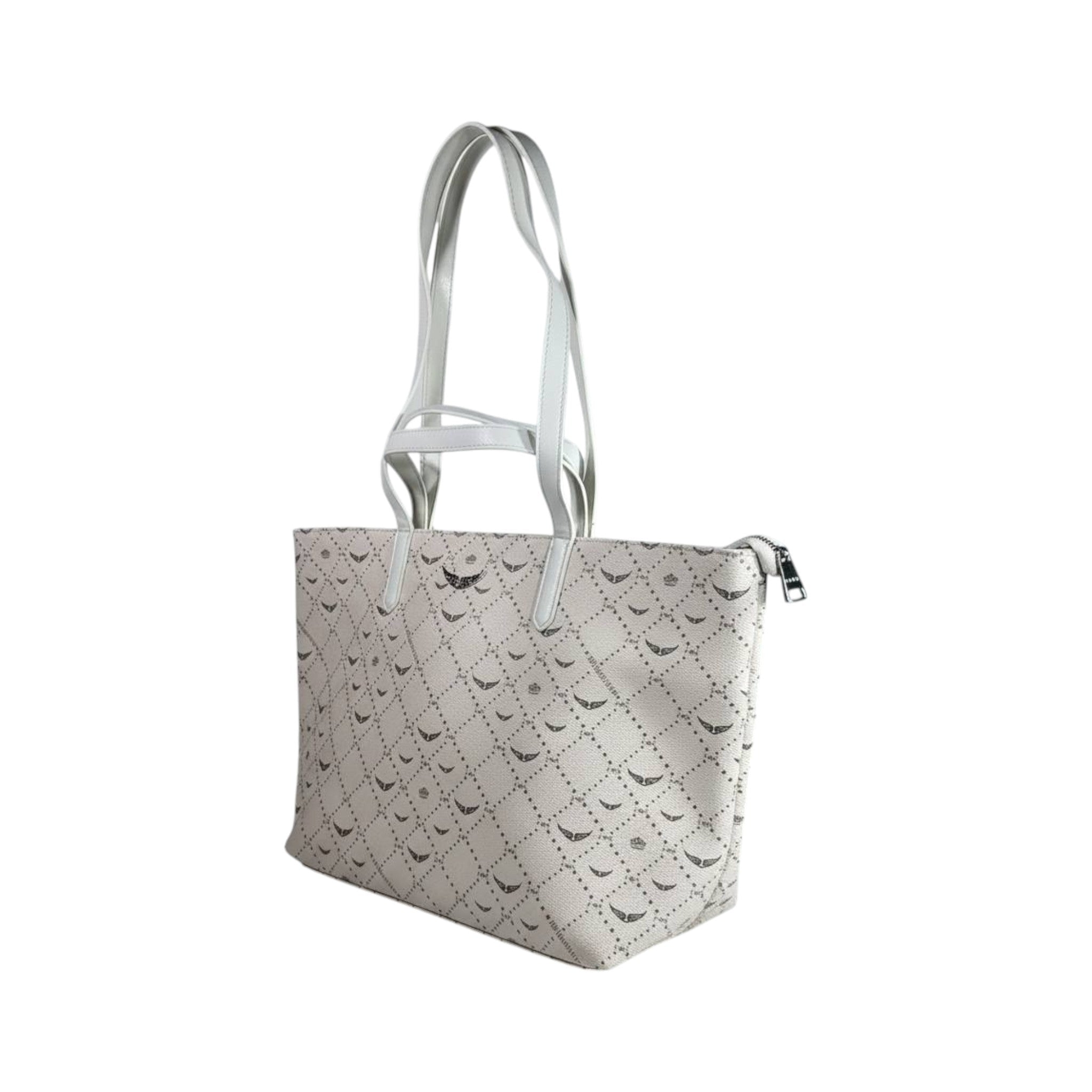 Zadig & Voltaire Inspired White Monogram Tote Bag 🤍✨ Luxury Shoulder Handbag for Women - MASTERPIECE