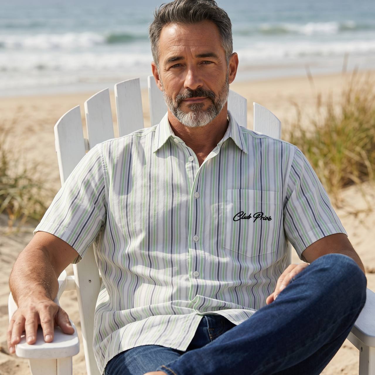 ZARA Club Privé Beach Stripe Shirt 🌊☀️ - MASTERPIECE