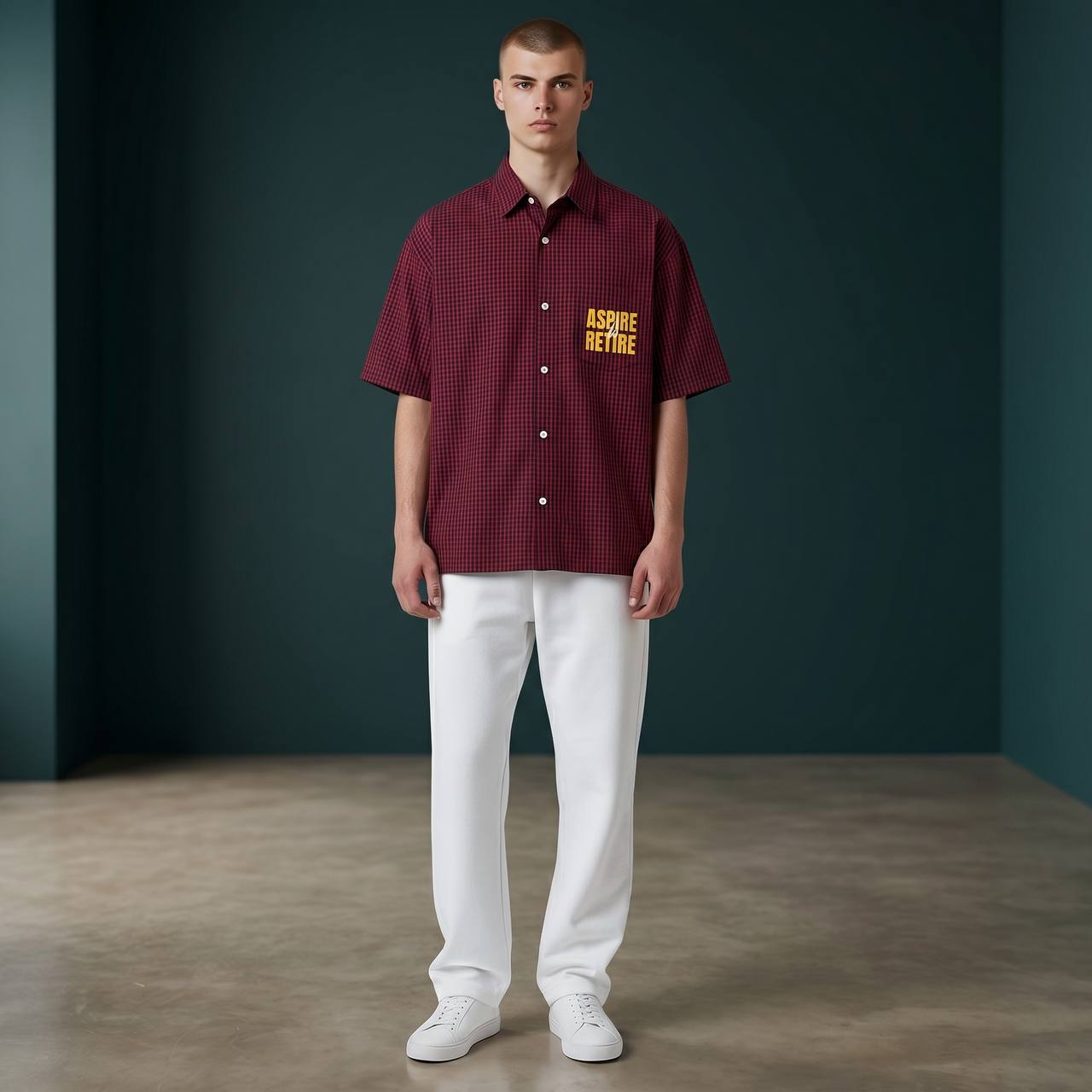 Zara Inspired Oversized Checked Short Sleeve Shirt for Men – Red & Black Statement Streetwear Summer Button-Up 🔥 - MASTERPIECE