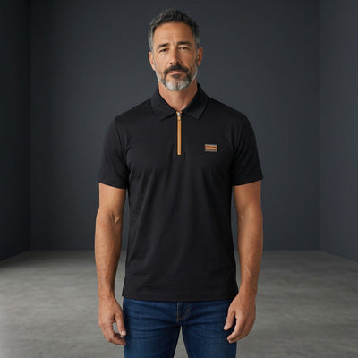 🖤 ZEGNA Luxury Zip Polo Shirt – Black Signature Edition - MASTERPIECE