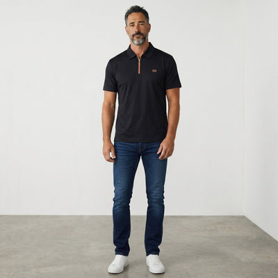 🖤 ZEGNA Luxury Zip Polo Shirt – Black Signature Edition - MASTERPIECE