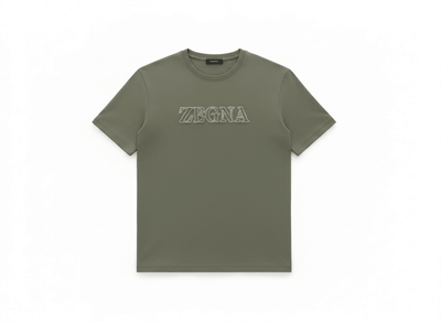 ZEGNA Olive Green Logo T-Shirt 🫒✨ Premium Minimal Fit - MASTERPIECE